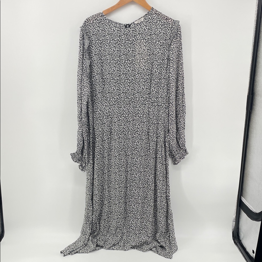 Tyler Boe Animal Print Dress in Black and White XS A6